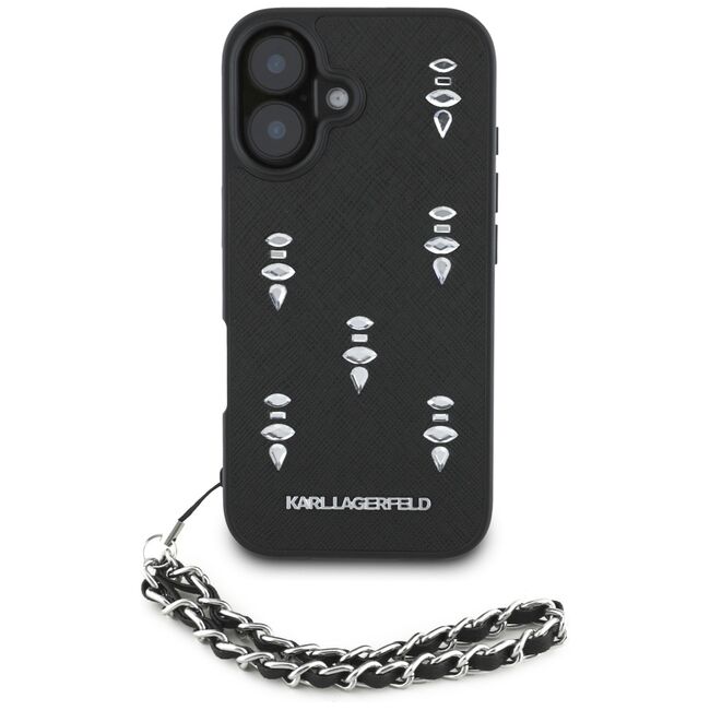 Husa pentru iPhone 16 - Karl Lagerfeld Saffiano  - Crystals & Charm