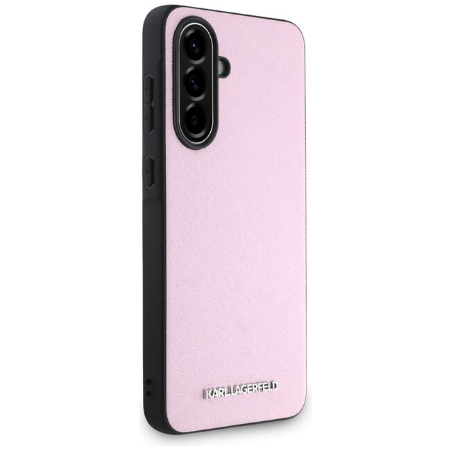Husa pentru Samsung Galaxy A56 5G - Karl Lagerfeld Saffiano - Pink Metal Logo