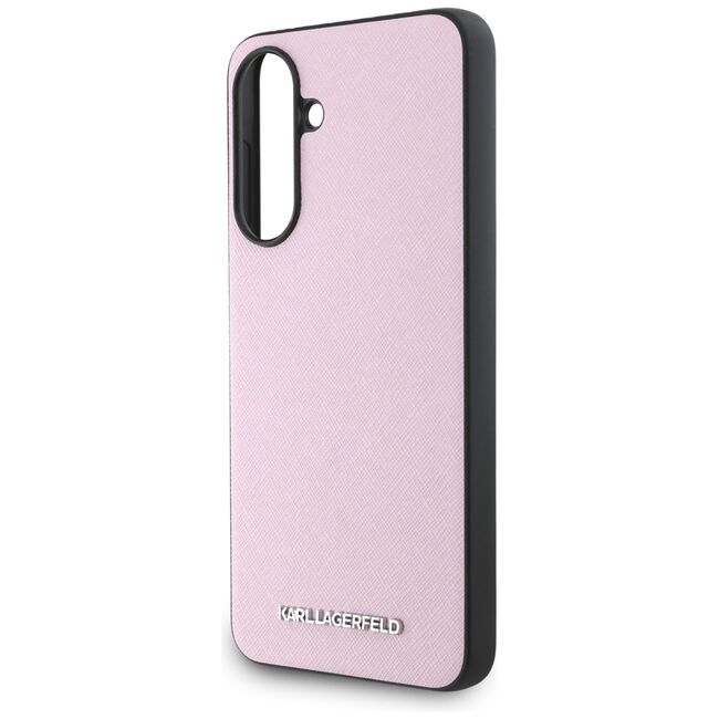 Husa pentru Samsung Galaxy A56 5G - Karl Lagerfeld Saffiano - Pink Metal Logo