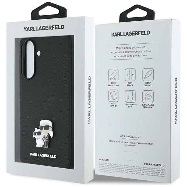Husa pentru Samsung Galaxy A56 5G - Karl Lagerfeld Saffiano - Karl&Choupette Metal Pin