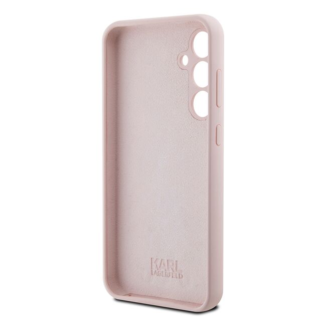 Husa pentru Samsung Galaxy S23 FE - Karl Lagerfeld Silicone - Pink Choupette Metal Pin