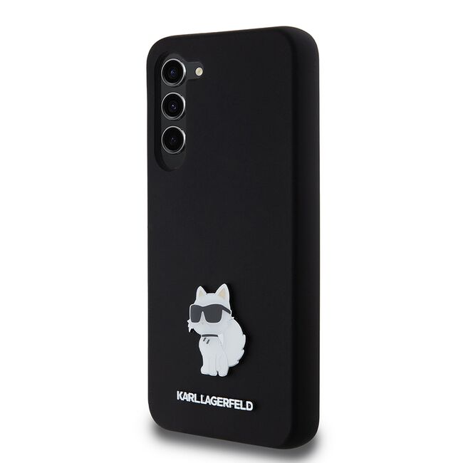 Husa pentru Samsung Galaxy S23 Plus - Karl Lagerfeld Silicone - Choupette Metal Pin