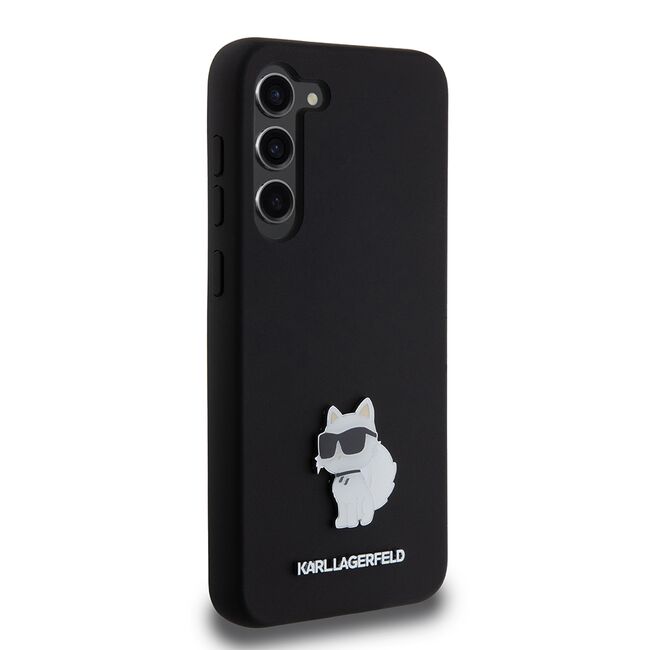 Husa pentru Samsung Galaxy S23 Plus - Karl Lagerfeld Silicone - Choupette Metal Pin