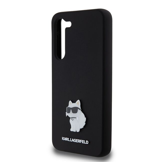 Husa pentru Samsung Galaxy S23 Plus - Karl Lagerfeld Silicone - Choupette Metal Pin