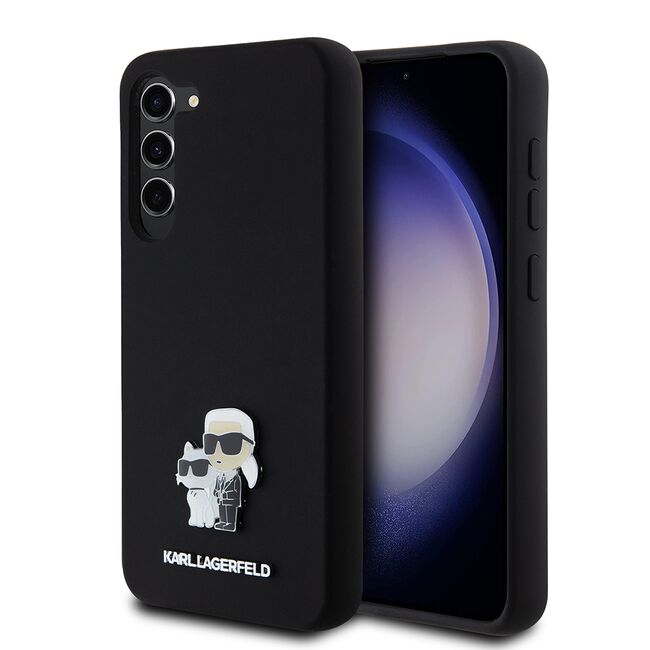 Husa pentru Samsung Galaxy S23 Plus - Karl Lagerfeld Silicone - Karl&Choupette Metal Pin