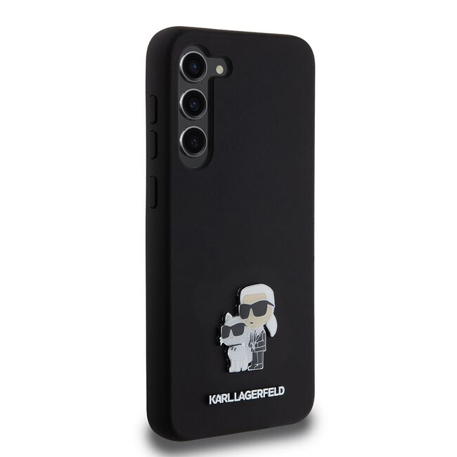 Husa pentru Samsung Galaxy S23 Plus - Karl Lagerfeld Silicone - Karl&Choupette Metal Pin