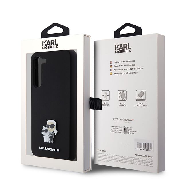 Husa pentru Samsung Galaxy S23 Plus - Karl Lagerfeld Silicone - Karl&Choupette Metal Pin