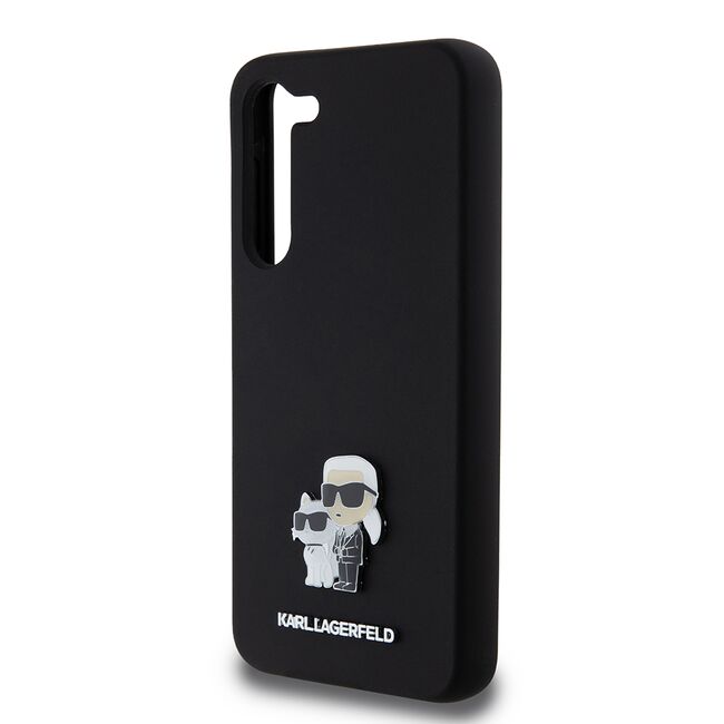 Husa pentru Samsung Galaxy S23 Plus - Karl Lagerfeld Silicone - Karl&Choupette Metal Pin