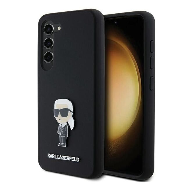 Husa pentru Samsung Galaxy S23 Plus - Karl Lagerfeld Silicone - Ikonik Metal Pin