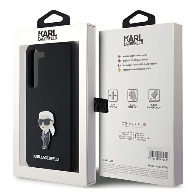 Husa pentru Samsung Galaxy S23 Plus - Karl Lagerfeld Silicone - Ikonik Metal Pin