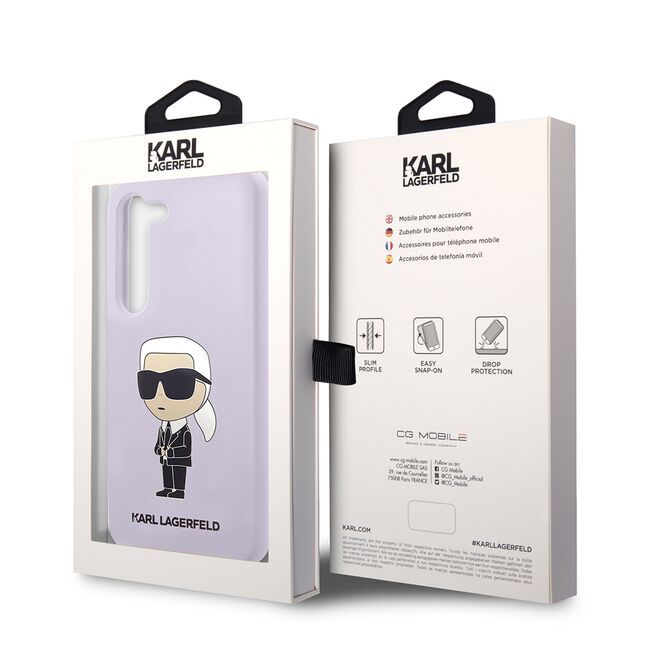 Husa pentru Samsung Galaxy S23 Plus - Karl Lagerfeld Silicone - Purple Ikonik