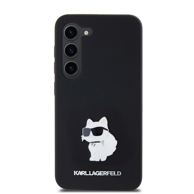 Husa pentru Samsung Galaxy S23 - Karl Lagerfeld Silicone - Choupette Metal Pin