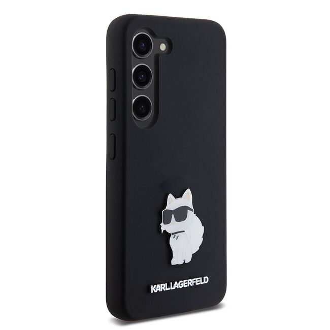 Husa pentru Samsung Galaxy S23 - Karl Lagerfeld Silicone - Choupette Metal Pin