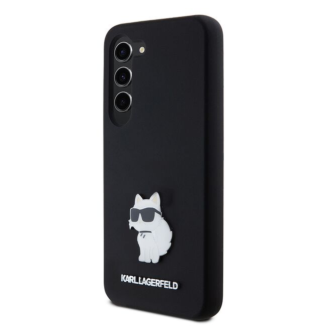 Husa pentru Samsung Galaxy S23 - Karl Lagerfeld Silicone - Choupette Metal Pin