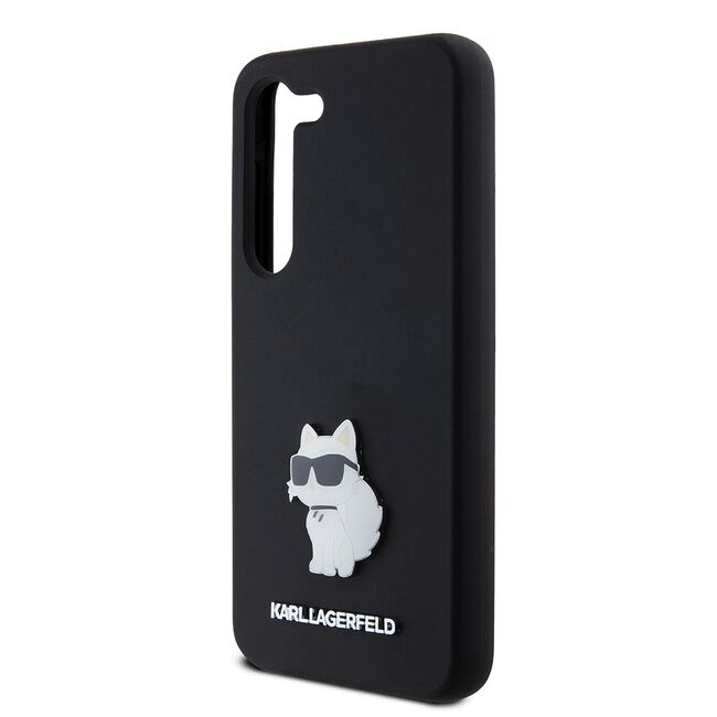 Husa pentru Samsung Galaxy S23 - Karl Lagerfeld Silicone - Choupette Metal Pin