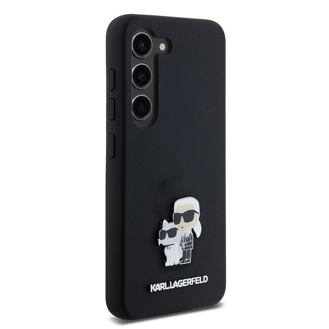 Husa pentru Samsung Galaxy S23 - Karl Lagerfeld Silicone - Karl&Choupette Metal Pin