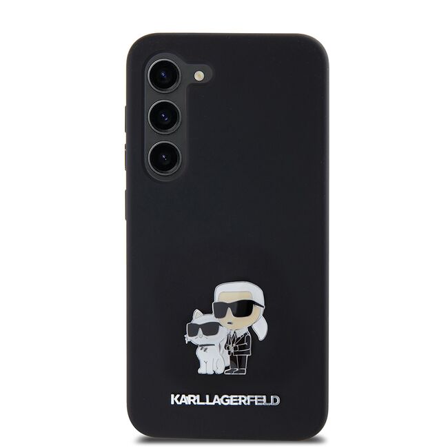Husa pentru Samsung Galaxy S23 - Karl Lagerfeld Silicone - Karl&Choupette Metal Pin