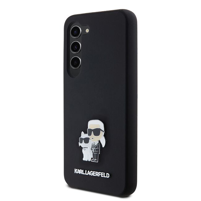 Husa pentru Samsung Galaxy S23 - Karl Lagerfeld Silicone - Karl&Choupette Metal Pin