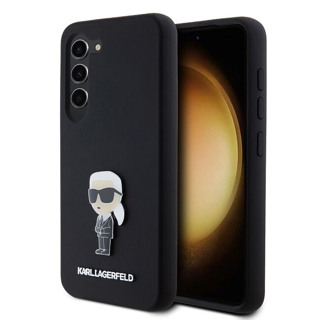 Husa pentru Samsung Galaxy S23 - Karl Lagerfeld Silicone - Ikonik Metal Pin