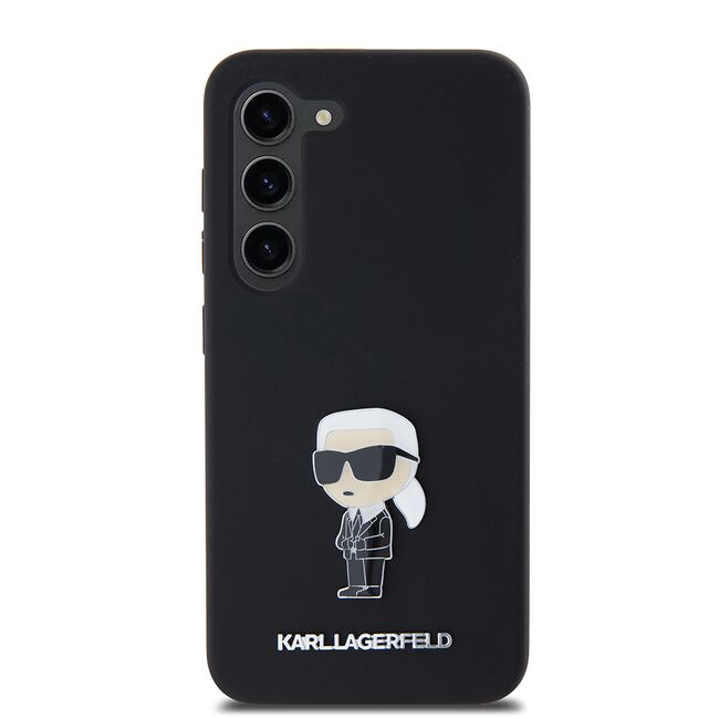 Husa pentru Samsung Galaxy S23 - Karl Lagerfeld Silicone - Ikonik Metal Pin