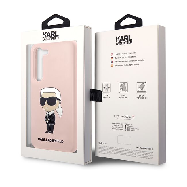 Husa pentru Samsung Galaxy S23 - Karl Lagerfeld Silicone - Pink Ikonik