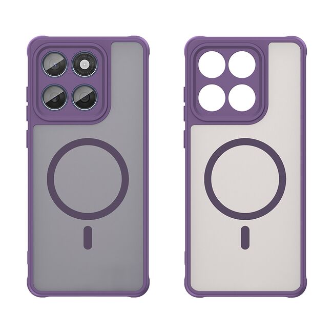 Husa pentru  Motorola Edge 60 Fusion / Edge 60 cu protectie pentru lentile si MagSafe EasyCharge, Ghost Series Anti-ingalbenire, frosted - Mov