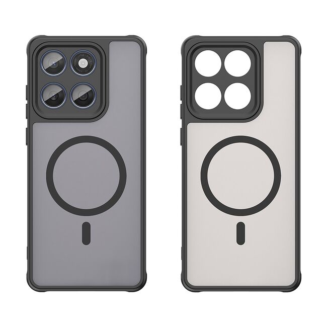 Husa pentru  Motorola Edge 60 Fusion / Edge 60 cu protectie pentru lentile si MagSafe EasyCharge, Ghost Series Anti-ingalbenire, frosted - Negru