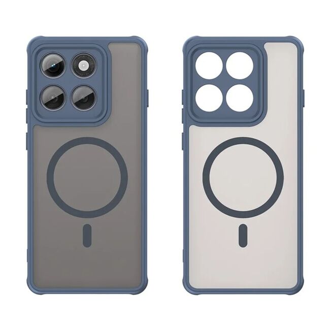 Husa pentru  Motorola Edge 60 Pro cu protectie pentru lentile si MagSafe EasyCharge, Ghost Series Anti-ingalbenire, frosted - Albastru