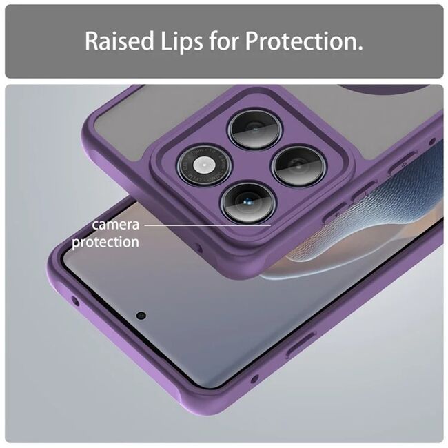 Husa pentru  Motorola Edge 60 Pro cu protectie pentru lentile si MagSafe EasyCharge, Ghost Series Anti-ingalbenire, frosted - Mov