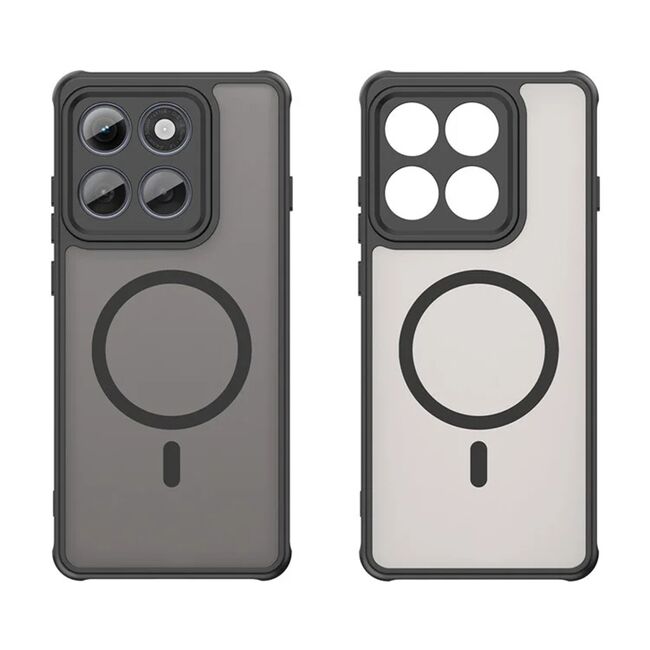 Husa pentru  Motorola Edge 60 Pro cu protectie pentru lentile si MagSafe EasyCharge, Ghost Series Anti-ingalbenire, frosted - Negru