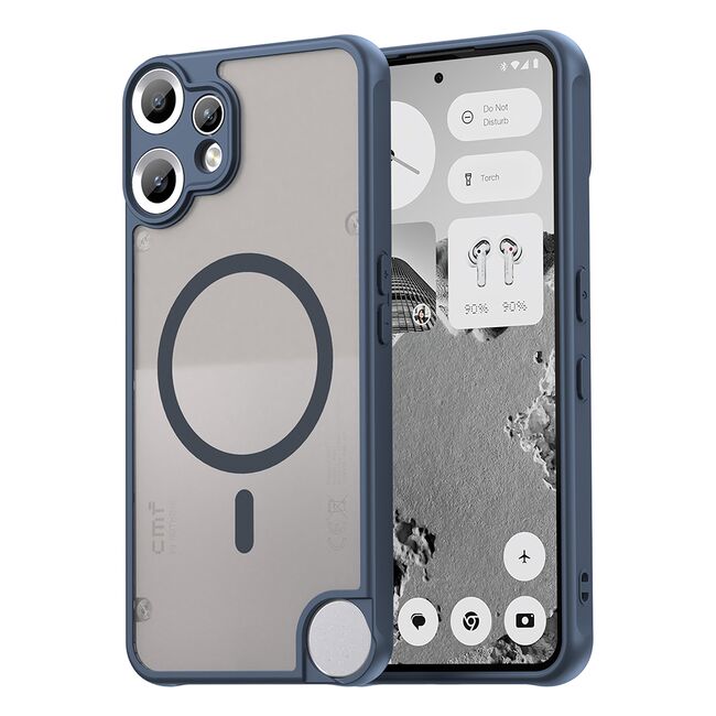 Husa pentru  Nothing CMF Phone 2 Pro cu protectie pentru lentile si MagSafe EasyCharge, Ghost Series Anti-ingalbenire, frosted - Albastru