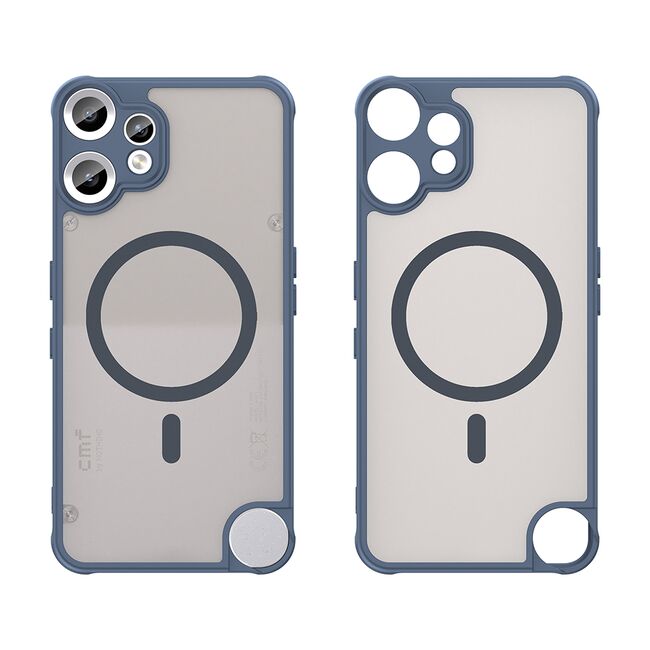 Husa pentru  Nothing CMF Phone 2 Pro cu protectie pentru lentile si MagSafe EasyCharge, Ghost Series Anti-ingalbenire, frosted - Albastru