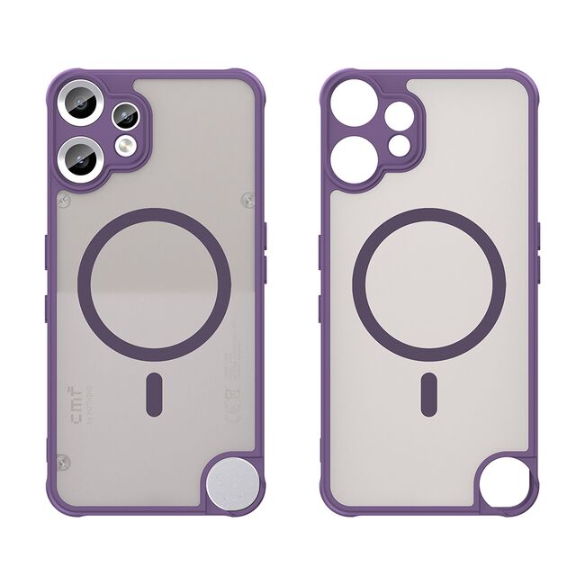 Husa pentru  Nothing CMF Phone 2 Pro cu protectie pentru lentile si MagSafe EasyCharge, Ghost Series Anti-ingalbenire, frosted - Mov