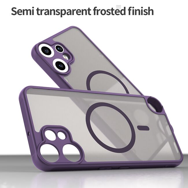 Husa pentru  Nothing CMF Phone 2 Pro cu protectie pentru lentile si MagSafe EasyCharge, Ghost Series Anti-ingalbenire, frosted - Mov