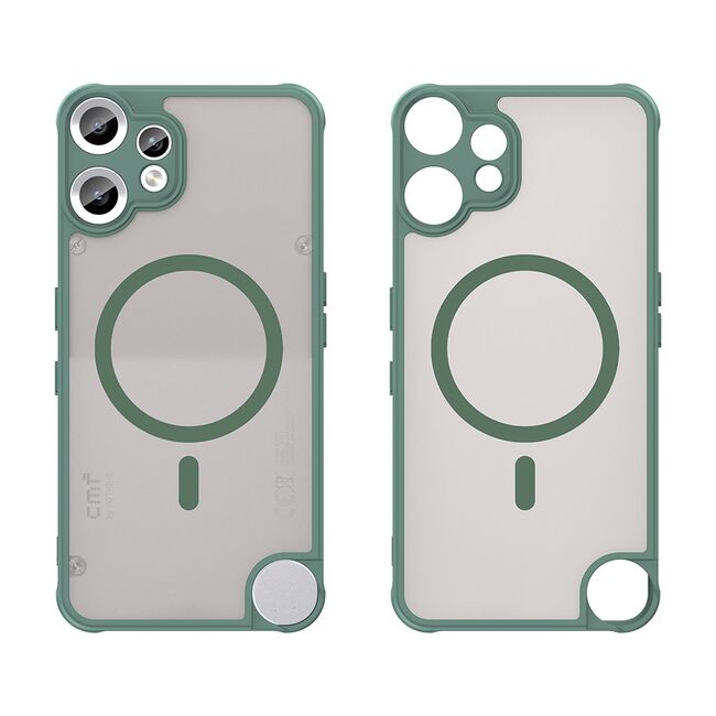 Husa pentru  Nothing CMF Phone 2 Pro cu protectie pentru lentile si MagSafe EasyCharge, Ghost Series Anti-ingalbenire, frosted - Verde