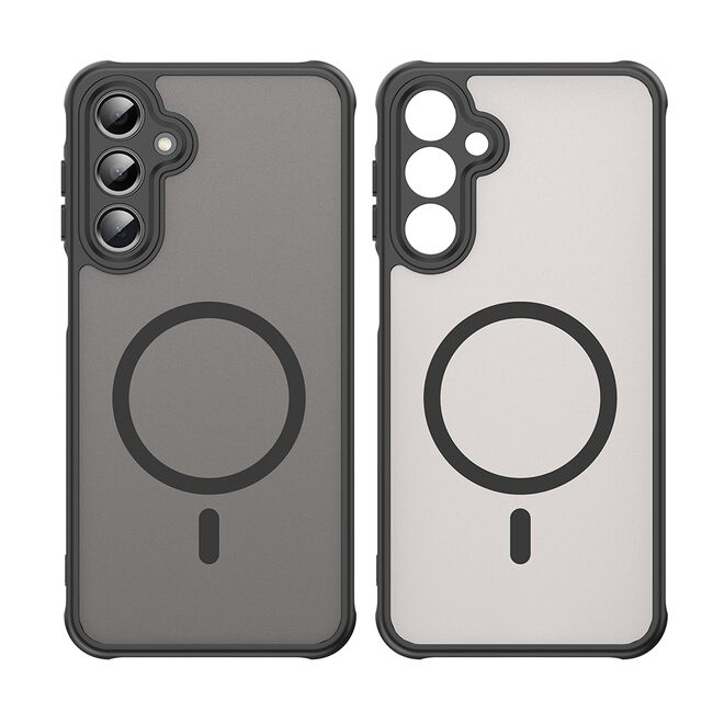 Husa pentru  Samsung Galaxy A16 cu protectie pentru lentile si MagSafe EasyCharge, Ghost Series Anti-ingalbenire, frosted - Negru