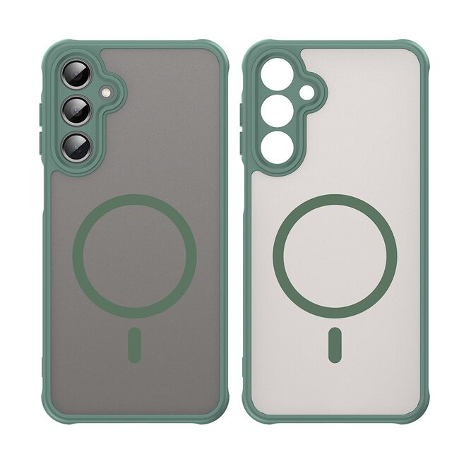 Husa pentru  Samsung Galaxy A16 cu protectie pentru lentile si MagSafe EasyCharge, Ghost Series Anti-ingalbenire, frosted - Verde