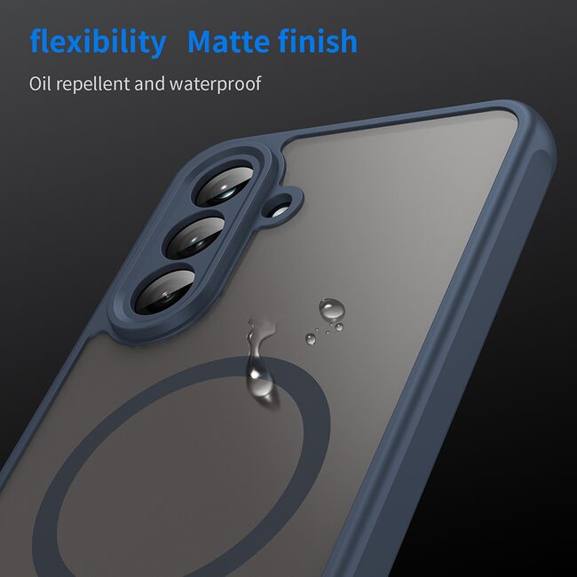 Husa pentru  Samsung Galaxy A26 cu protectie pentru lentile si MagSafe EasyCharge, Ghost Series Anti-ingalbenire, frosted - Albastru
