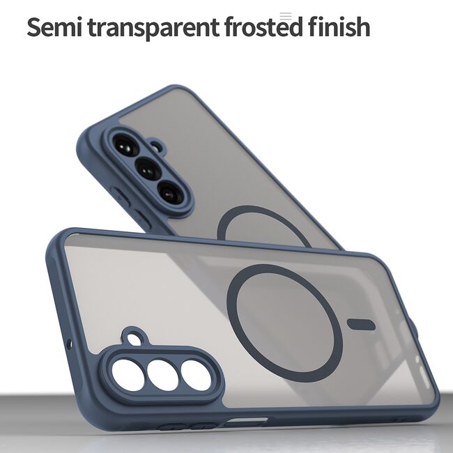 Husa pentru  Samsung Galaxy A26 cu protectie pentru lentile si MagSafe EasyCharge, Ghost Series Anti-ingalbenire, frosted - Albastru