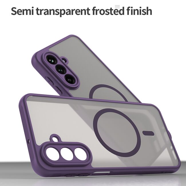 Husa pentru  Samsung Galaxy A26 cu protectie pentru lentile si MagSafe EasyCharge, Ghost Series Anti-ingalbenire, frosted - Mov