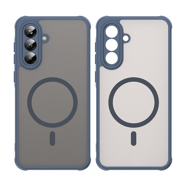 Husa pentru  Samsung Galaxy A36 cu protectie pentru lentile si MagSafe EasyCharge, Ghost Series Anti-ingalbenire, frosted - Albastru