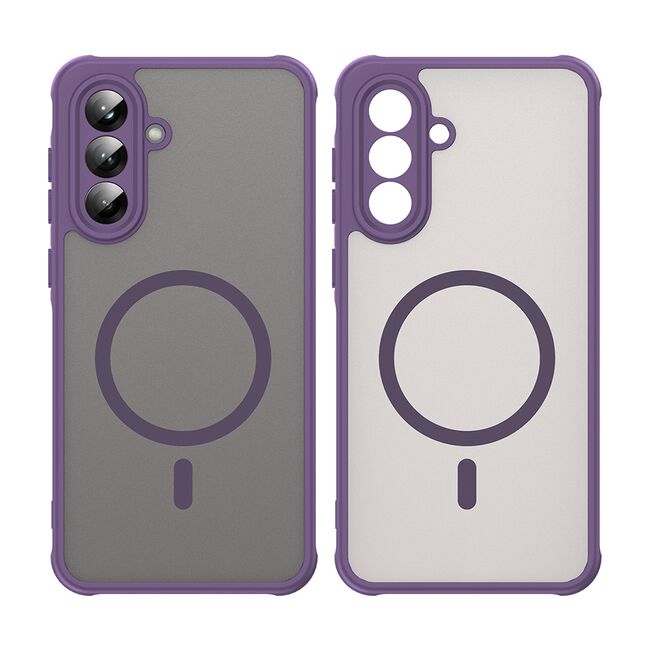 Husa pentru  Samsung Galaxy A36 cu protectie pentru lentile si MagSafe EasyCharge, Ghost Series Anti-ingalbenire, frosted - Mov
