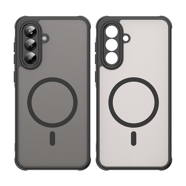 Husa pentru  Samsung Galaxy A36 cu protectie pentru lentile si MagSafe EasyCharge, Ghost Series Anti-ingalbenire, frosted - Negru