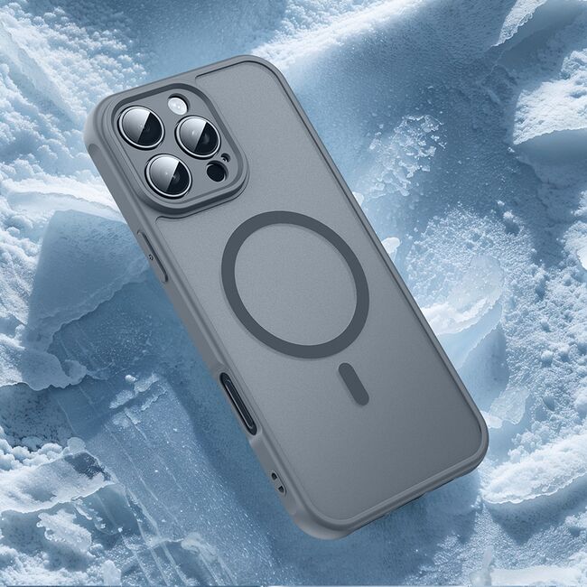 Husa pentru  iPhone 16 Pro Max cu protectie pentru lentile si MagSafe EasyCharge, Ghost Series Anti-ingalbenire, frosted - Verde