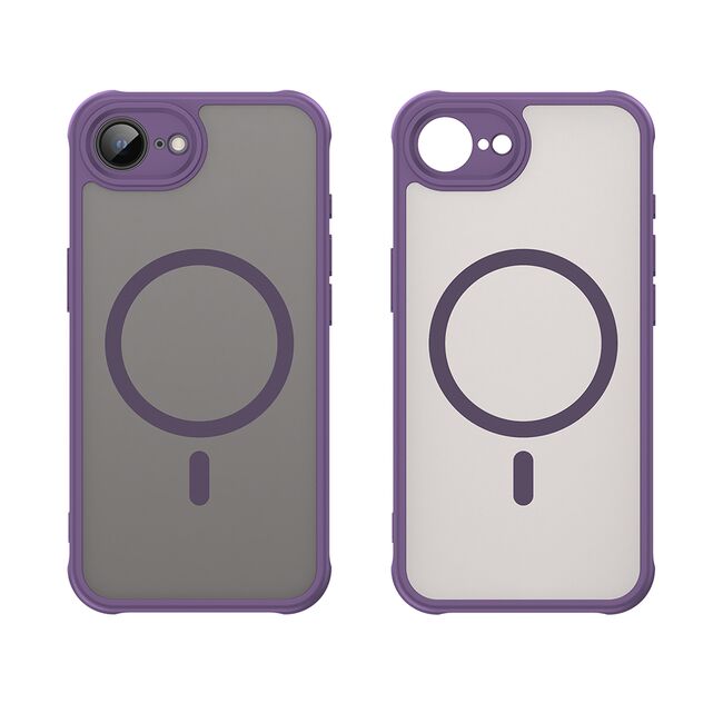 Husa pentru  iPhone 16e cu protectie pentru lentile si MagSafe EasyCharge, Ghost Series Anti-ingalbenire, frosted - Mov