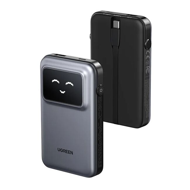 Baterie Externa pentru Telefon USB, Type-C, cu Cablu, 10000mAh, 30W - Ugreen PB511 (35603B) - Space Gray