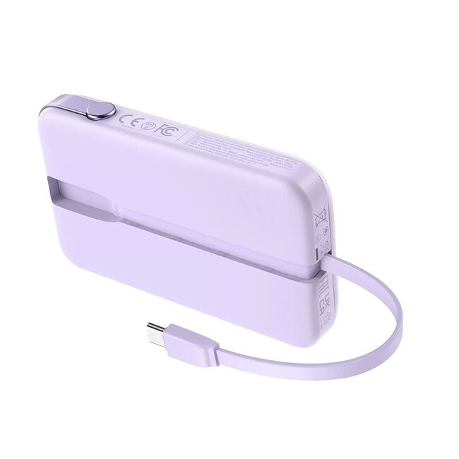 Baterie Externa pentru Telefon USB, Type-C, cu Cablu, 10000mAh, 30W - Ugreen PB511 (35604B) - Purple