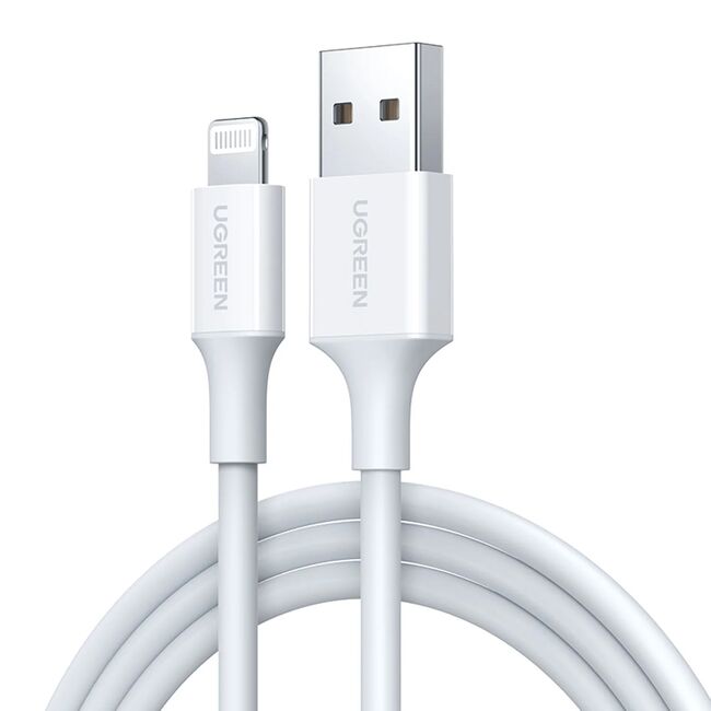 Cablu de Date USB la Lightning, 5V/2.4A, 480Mbps, 2m - Ugreen US155 (20730) - White