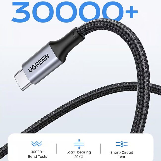 Cablu de Date, 2x USB-C, PD100W, 5A, 480Mbps, 2m - Ugreen US316 (70429) - Black