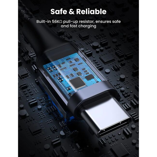 Cablu de Date, USB la Type-C, 3A, 18W, 480Mbps, Fast Charge, 2m - Ugreen US288 (60128) - Space Gray
